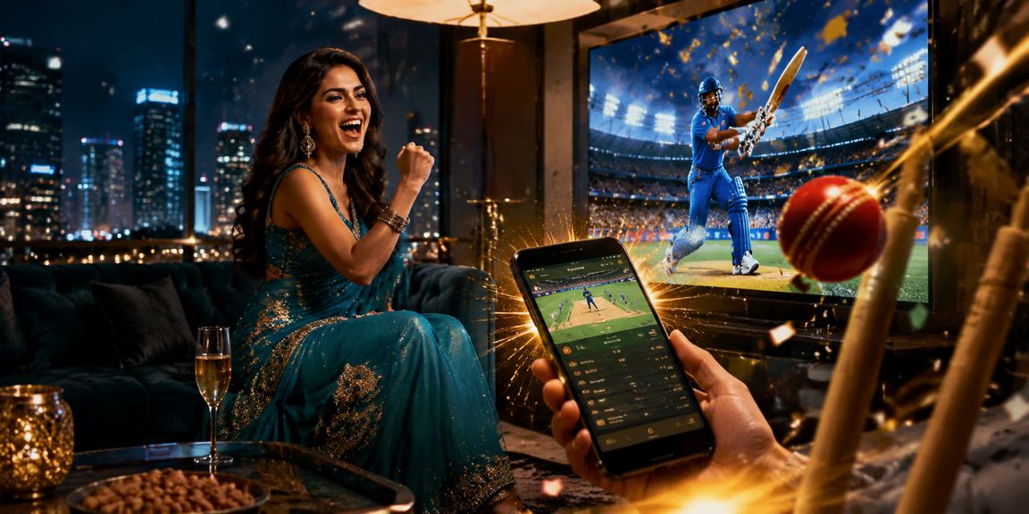 Indian cricket betting vibrant scene with players