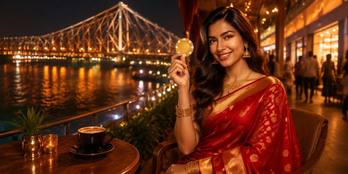 Teen Patti player enjoying VIP bonuses near Howrah Bridge Kolkata
